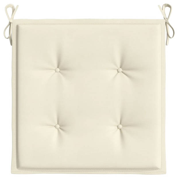 The Living Store Stoelkussens - Oxford stof - 40 x 40 x 3 cm - Crème - Duurzaam en comfortabel