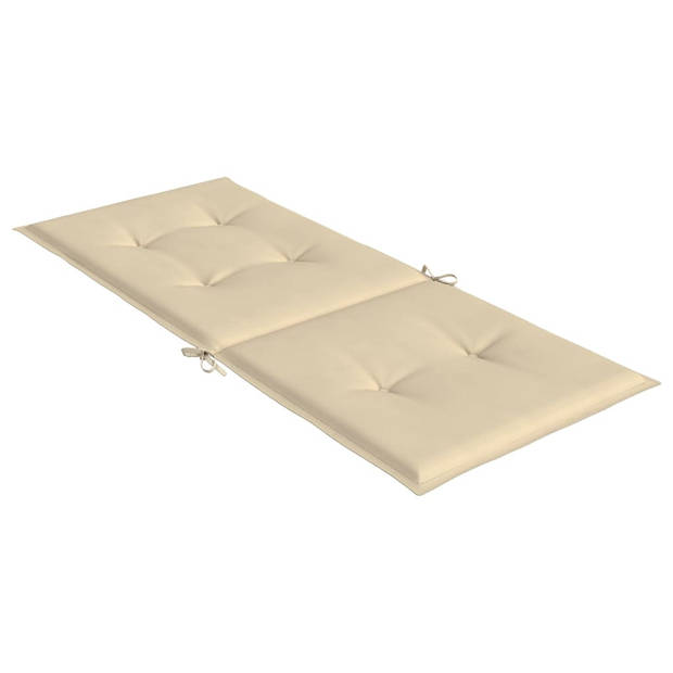 vidaXL Tuinstoelkussens 4 st hoge rug120x50x3 cm stof beige