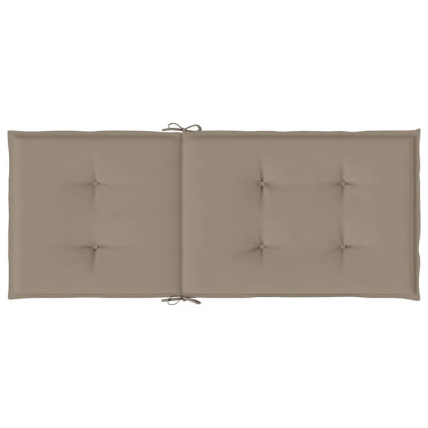 vidaXL Tuinstoelkussens 6 st hoge rug 120x50x3 cm stof taupe