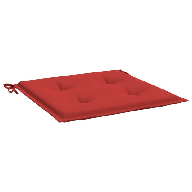 The Living Store Stoelkussens - 50 x 50 x 3 cm - Oxford stof - Rood - Waterafstotend