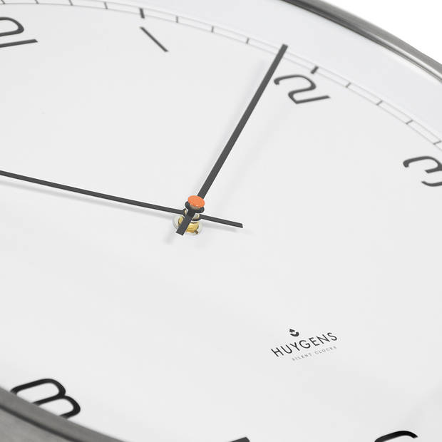 Huygens - One Arabic 45cm - RVS - Wandklok - Stil - Quartz uurwerk