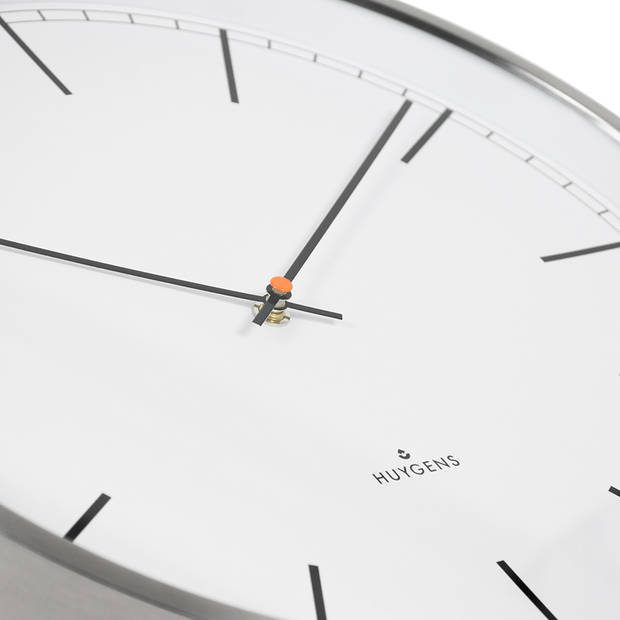 Huygens - One Index 45cm - RVS - Wandklok - Stil - Quartz uurwerk