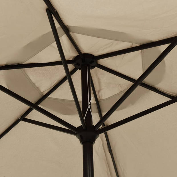 The Living Store Parasol Deluxe - Taupe/Donkergrijs - 200 x 224 cm - Inklapbaar - Kantelbaar - UV-beschermend en