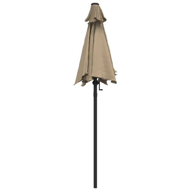 The Living Store Parasol Deluxe - Taupe/Donkergrijs - 200 x 224 cm - Inklapbaar - Kantelbaar - UV-beschermend en