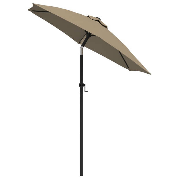 The Living Store Parasol Deluxe - Taupe/Donkergrijs - 200 x 224 cm - Inklapbaar - Kantelbaar - UV-beschermend en