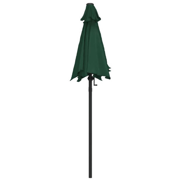 The Living Store Parasol 200x224 cm - Groen/Donkergrijs - UV-bescherming - Inklapbaar - Aluminium - Kantelbaar