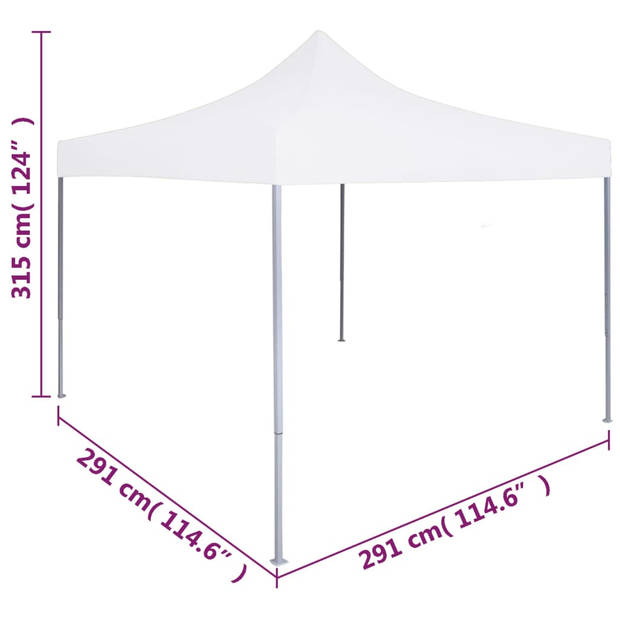 vidaXL Partytent inklapbaar 3x3 m staal wit