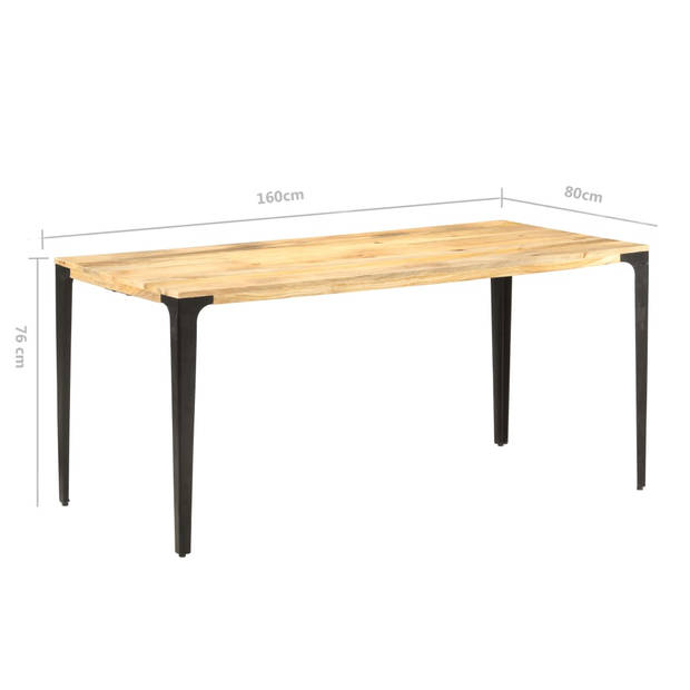 vidaXL Eettafel 160x80x76 cm massief mangohout