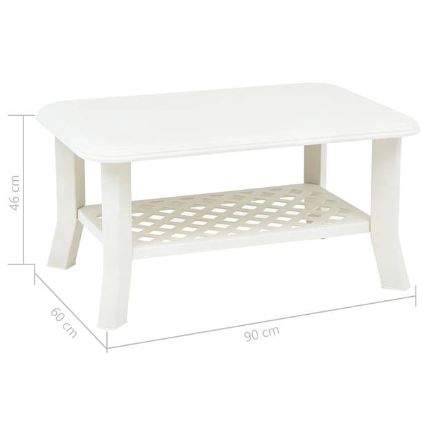 vidaXL Salontafel 90x60x46 cm kunststof wit