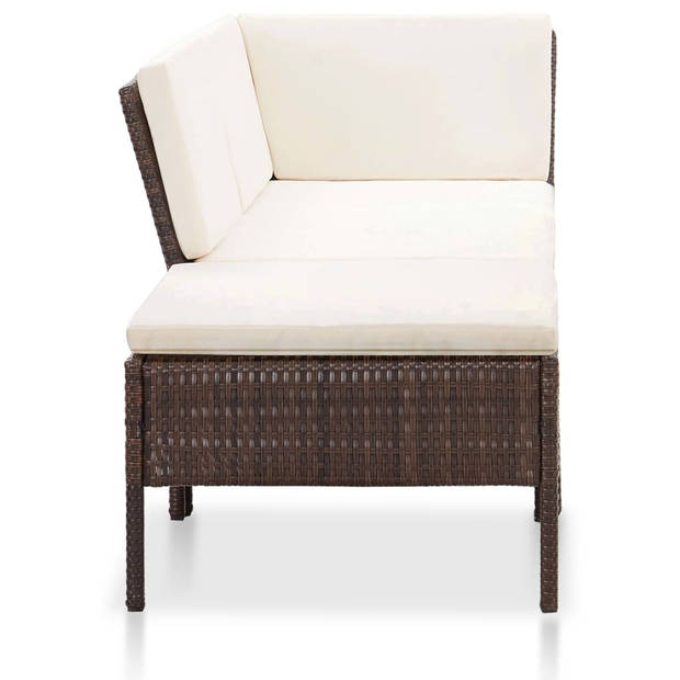 vidaXL 8-delige Loungeset met kussens poly rattan bruin