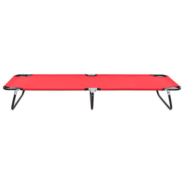 The Living Store Loungebed Opvouwbaar - Rood - 190 x 58 x 28 cm - 120 kg