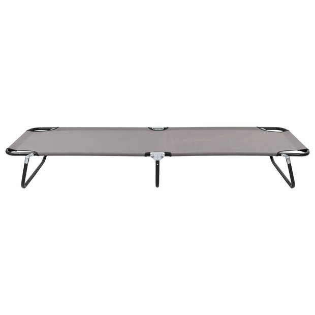 The Living Store Campingbed Opvouwbaar Grijs - 190 x 58 x 28 cm - 120 kg