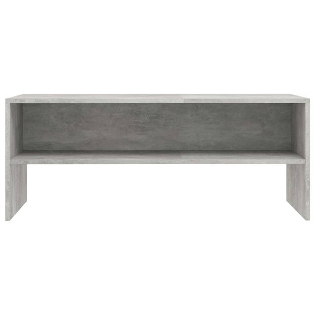 The Living Store TV-meubel Vintage - Bewerkt hout - 100x40x40 cm - Betongrijs