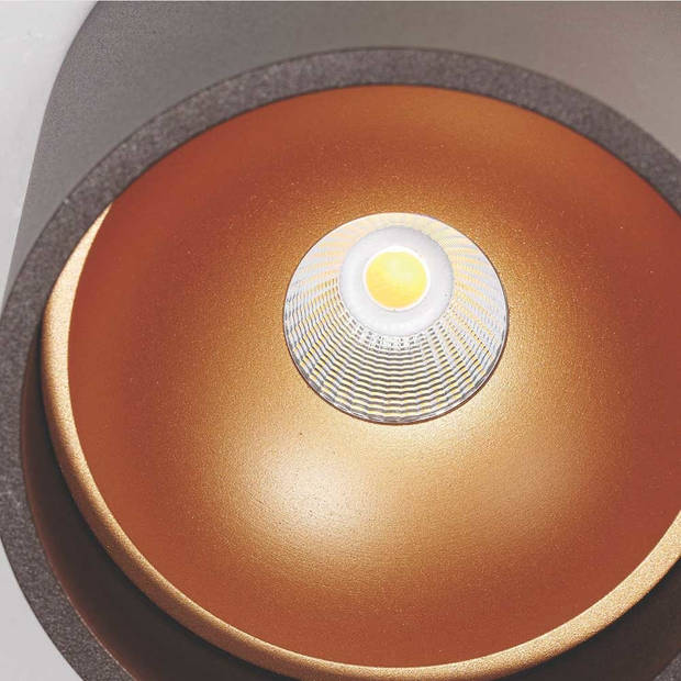 Artdelight Plafondlamp Orleans Ø 11 cm H 10 cm zwart-goud