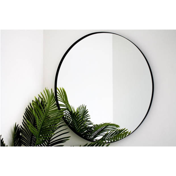 Parya Home - Metalen Spiegel Rond - 80 cm - Zwart