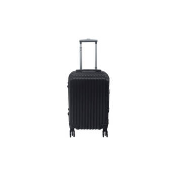 Handbagage koffer 55cm zwart 4 wielen trolley met pin slot reiskoffer