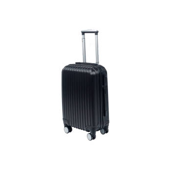 Handbagage koffer 55cm zwart 4 wielen trolley met pin slot