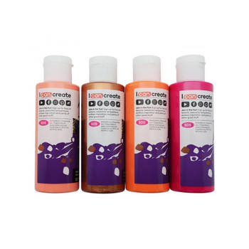 Mont Marte® Pouring Paint Coral - set van 4 giet acryl verf 120ML