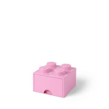 Set van 4 - Opberglade Brick 4, Lichtroze - LEGO