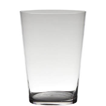 Transparante home-basics conische vaas/vazen van glas 30 x 22 cm - Vazen