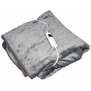 Blokker MESA LIVING Elektrische deken 180x130 cm grijs 804.080 aanbieding