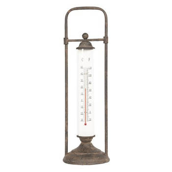 Clayre & Eef Zwarte Thermometer 13*13*43 cm 64307