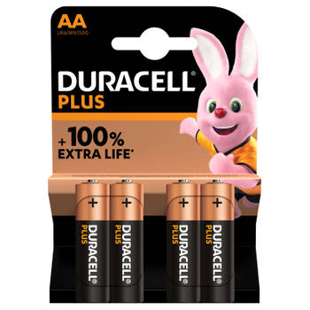 Duracell Plus AA Alkaline batterij 4St