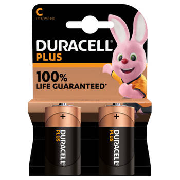 Duracell Plus C Alkaline batterij 2 St
