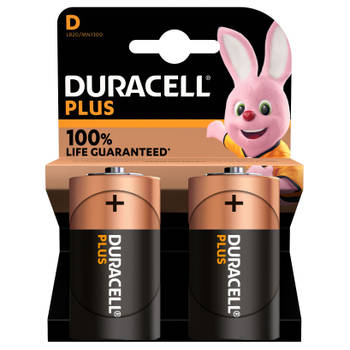 Duracell Plus D Alkaline batterij 2 St
