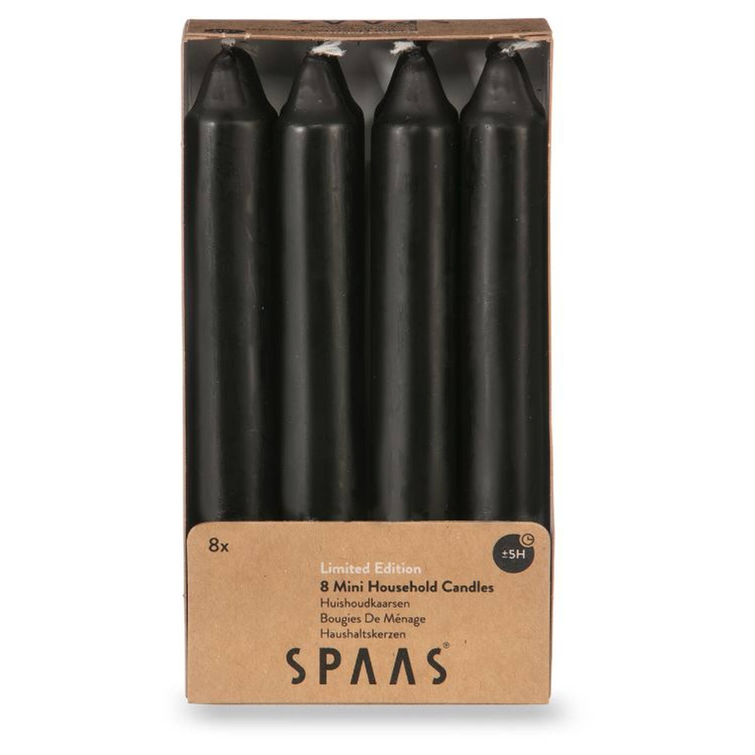 President ik betwijfel het Certificaat Spaas mini dinerkaarsen 8 stuks - zwart - 15,5 cm | Blokker