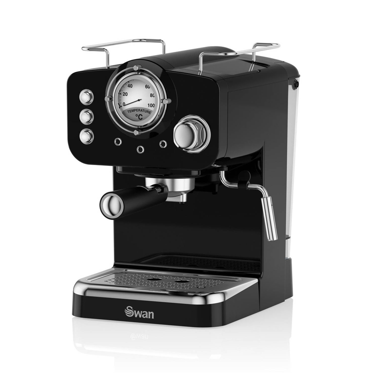 Swan Nordic Espressomachine Zwart met Stoompijpje online kopen