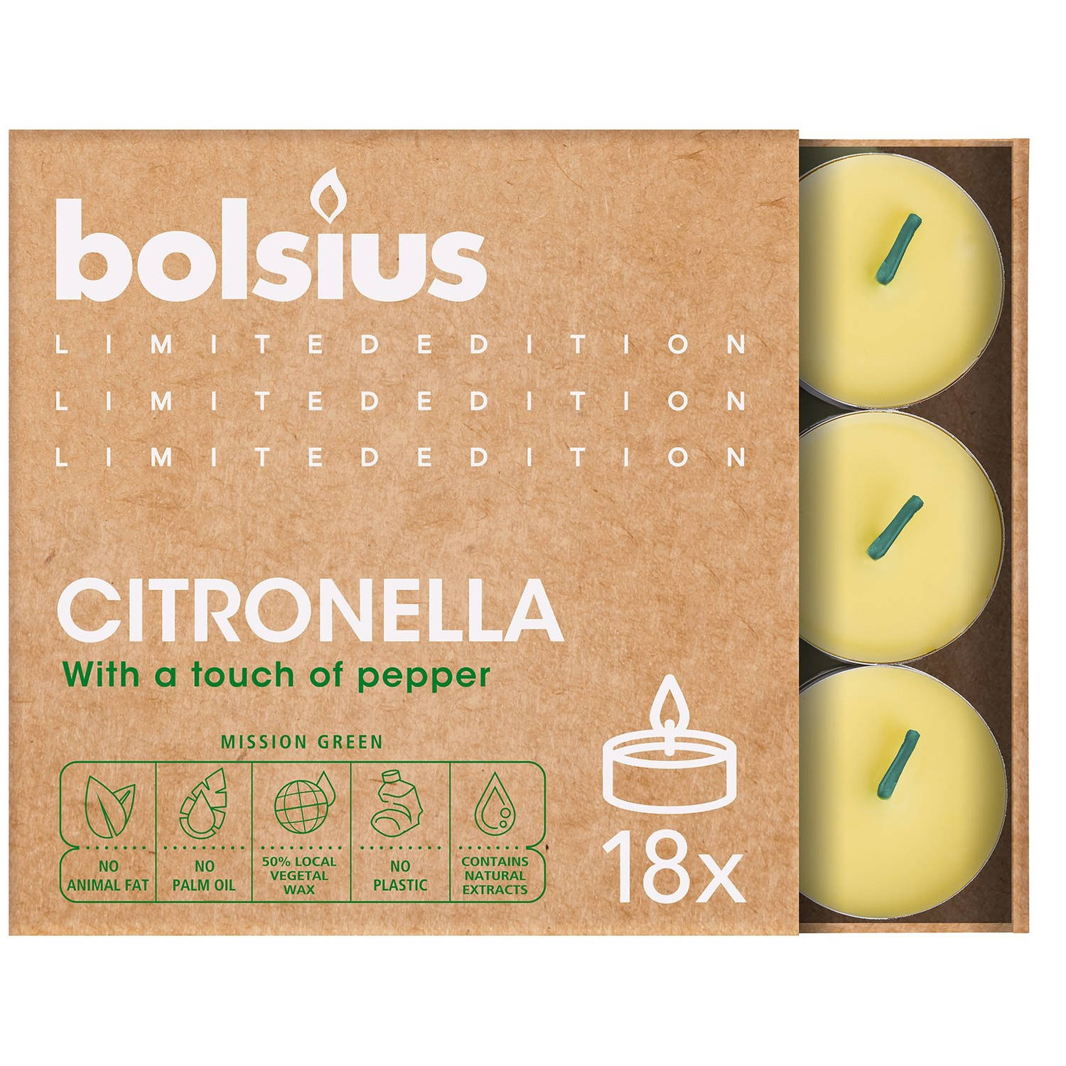 Bolsius Theelicht+geur box 18 stuks CTP