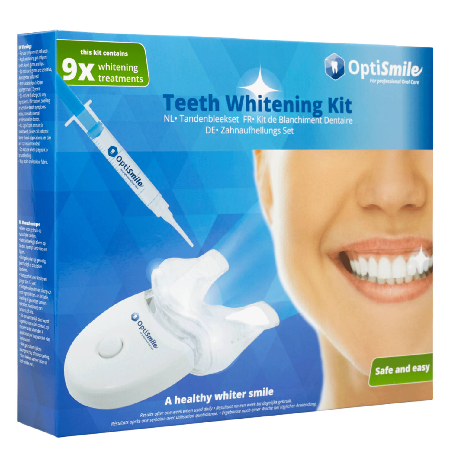 OptiSmile Teeth Whitening Kit Tandenbleekset met Peroxide - Zelf je Tanden - Voor 9 Behandelingen |