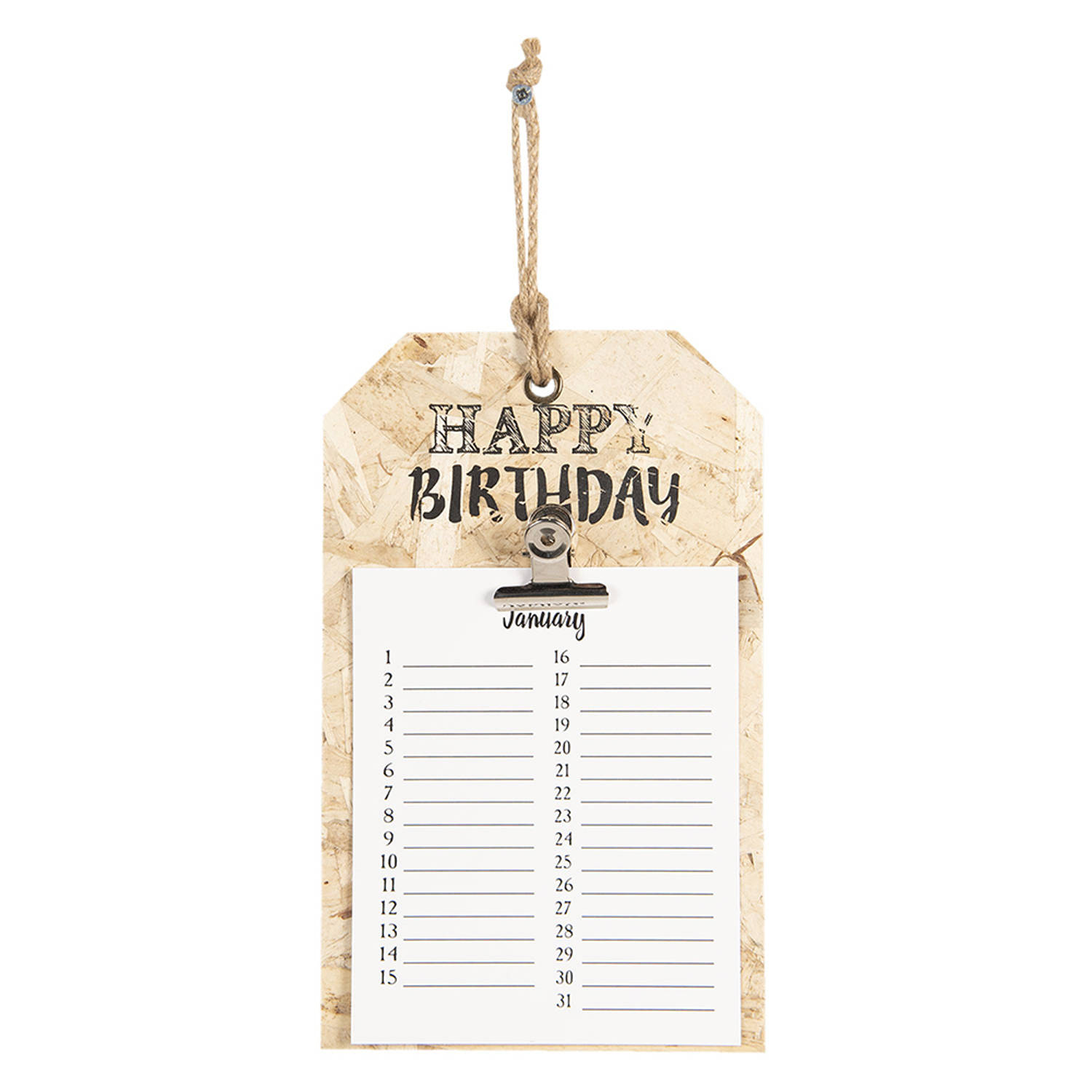 Centimeter Grijp Makkelijk in de omgang Clayre & Eef Verjaardagskalender 15*1*25 cm Bruin Hout Vierkant Happy  Birthday Maandkalender Keukenkalender Bruin | Blokker