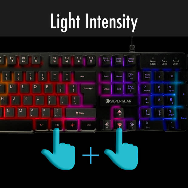 Silvergear Gaming Toetsenbord met RGB LED Verlichting - QWERTY - Bedraad - Zwart