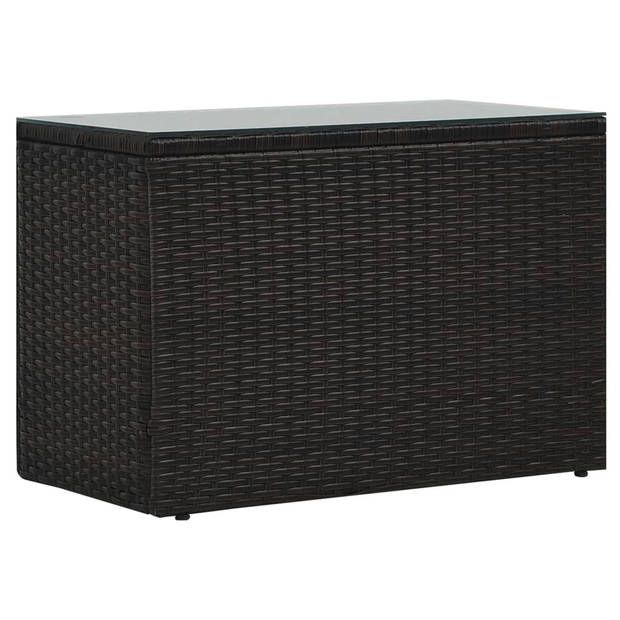 vidaXL 5-delige Loungeset met kussens poly rattan bruin