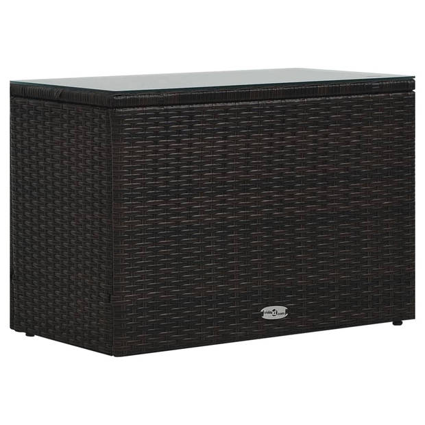 vidaXL 5-delige Loungeset met kussens poly rattan bruin