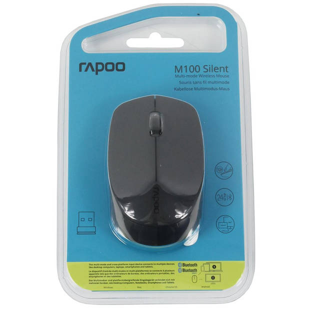 Rapoo Optische Muis Draadloos M100 2,4Ghz/Bluetooth Zwart
