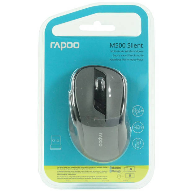 Rapoo Optische Muis Draadloos M500 2,4 Ghz/Bluetooth Zwart