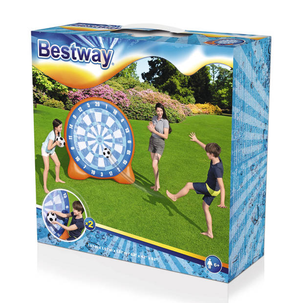 Bestway voetbaldartbord - model 52307 - opblaasbaar - XL - met 2 opblaasballen