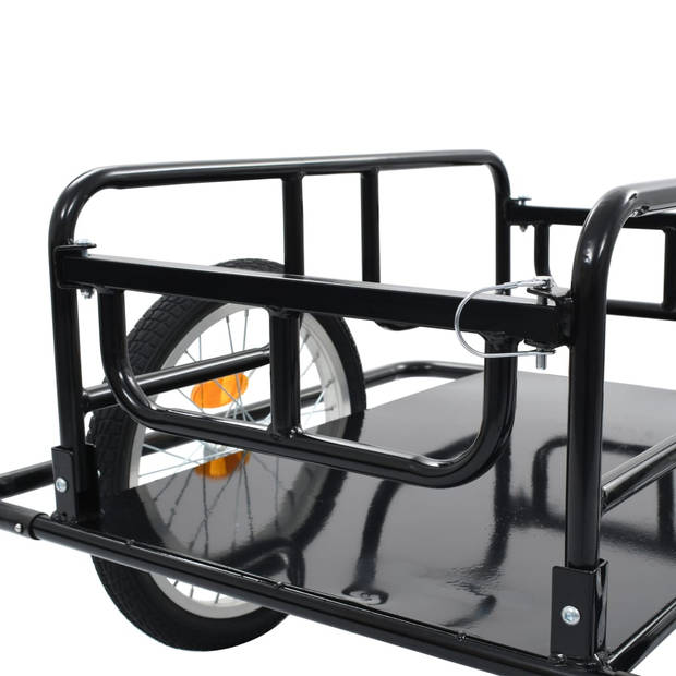 vidaXL Fietstrailer 130x73x48,5 cm staal zwart