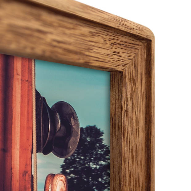 2x stuks fotolijst hout bruin geschikt voor een foto van 10 x 15 cm - Fotolijsten