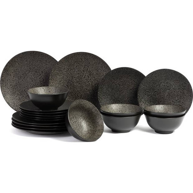 Cosy & Trendy Serviesset Candy Black - 18-delig / 6 personen