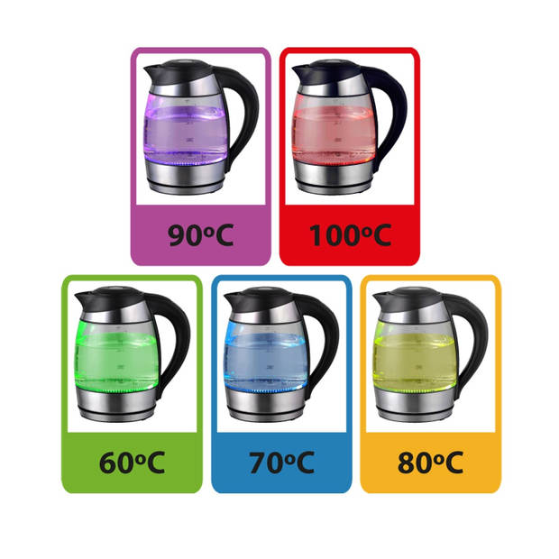 Esperanza EKK026 - Glazen Waterkoker - LED verlichting - 1,7 Liter - Instelbare Temperatuur