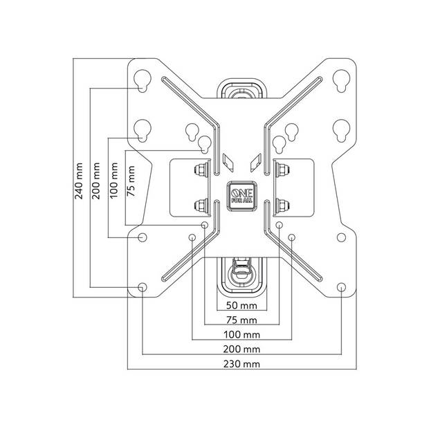 One For All WM2251 Vesa 200 muurbeugel - draaibaar (180°)