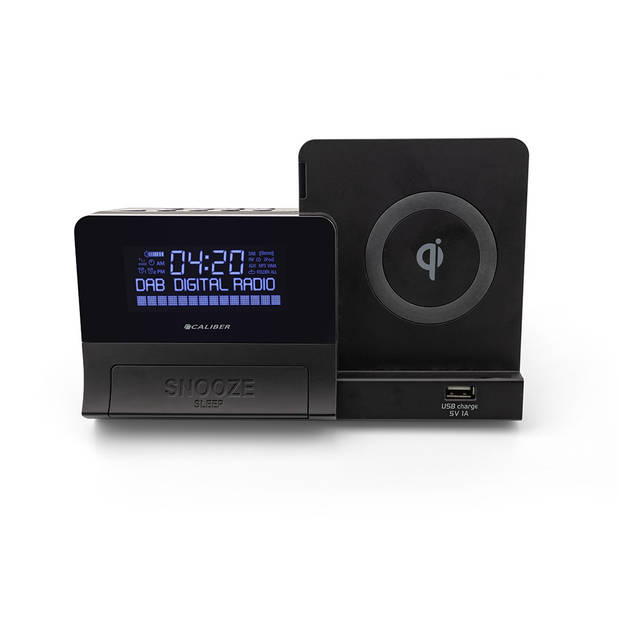 Caliber DAB+ Wekkerradio Met Draadloze Oplader - Bluetooth - 2 Alarmtijden - FM Radio (HCG012QIDAB-BT)