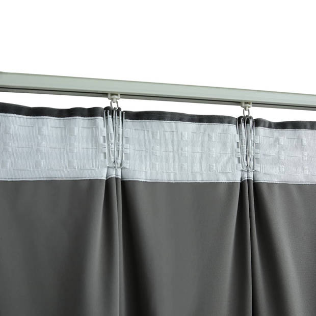 vidaXL Gordijnen verduisterend 2 st met haken 140x245 cm fluweel antraciet