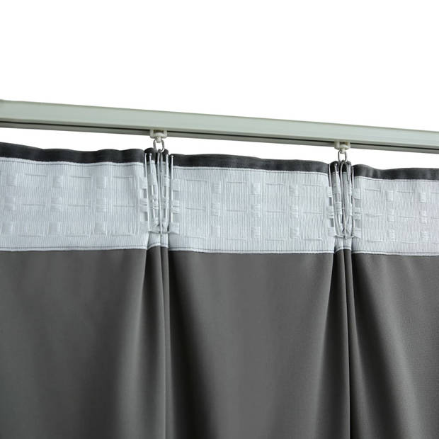 vidaXL Gordijn verduisterend met haken 290x245 cm fluweel antraciet