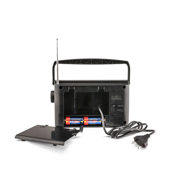 Caliber Retro 3000 Draagbare Radio - Batterijen of Netsnoer - AM/FM-radio met Handvat en Koptelefoonaansluiting
