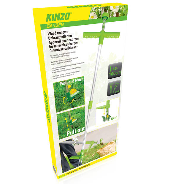 Kinzo Garden onkruidsteker - zonder knielen of bukken - verwijdert onkruid met wortel en al